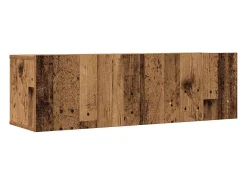 Conjunto de mueble de TV de pared de 7 piezas, madera envejecida, madera de ingeniería