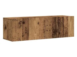 Conjunto de mueble de TV de pared de 7 piezas, madera envejecida, madera de ingeniería