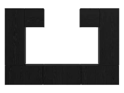 Conjunto de mueble de TV de 7 piezas Roble negro 180 x 30 x 120 cm