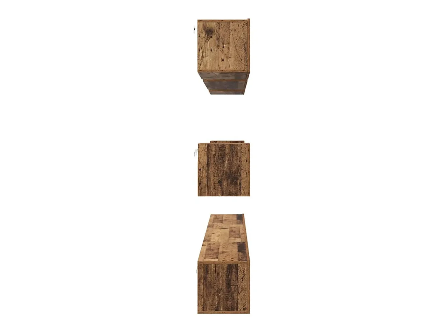 Conjunto de mueble de TV de 8 piezas, madera antigua, madera de ingeniería