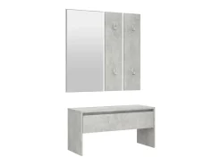 Conjunto de muebles de pasillo de madera de ingeniería de hormigón gris