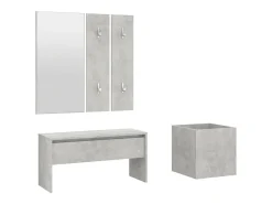 Conjunto de muebles de pasillo de madera de ingeniería de hormigón gris