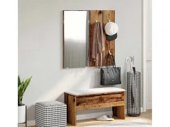 Conjunto de muebles de pasillo de madera vieja de ingeniería de madera