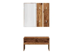 Conjunto de muebles de pasillo de madera vieja de ingeniería de madera