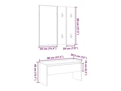 Conjunto de muebles de pasillo de madera vieja de ingeniería de madera