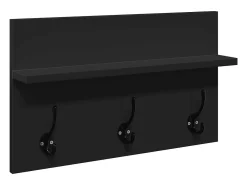 Conjunto de muebles de pasillo de 4 piezas de madera de ingeniería negra