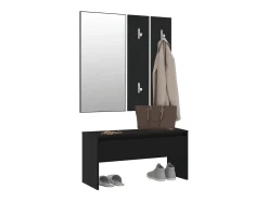 Conjunto de muebles de pasillo de madera de ingeniería negra