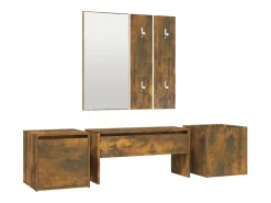 Conjunto de muebles de recibidor de madera de ingeniería de roble ahumado