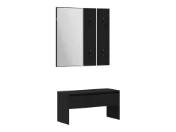 Conjunto de muebles de recibidor de 5 piezas en roble negro y plata