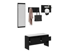 Conjunto de muebles de recibidor de 4 piezas de madera negra