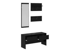 Conjunto de muebles de recibidor de 4 piezas de madera negra
