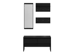 Conjunto de muebles de recibidor de 4 piezas de madera negra