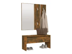 Conjunto de muebles de recibidor de madera de ingeniería de roble ahumado