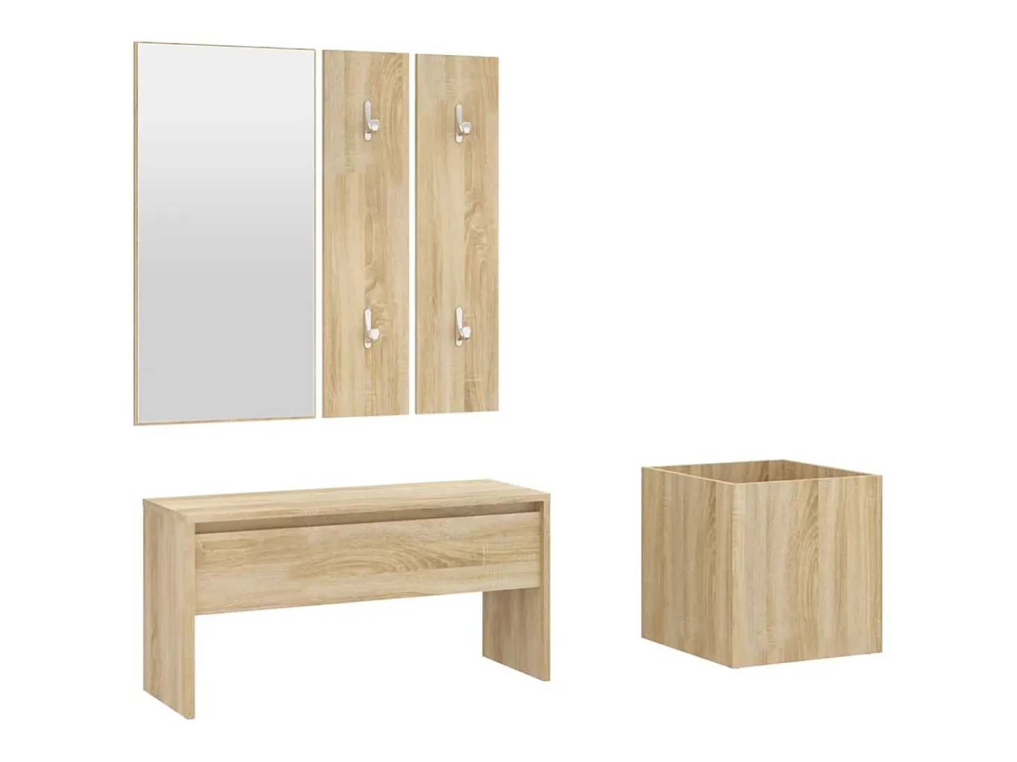 Conjunto de muebles de recibidor de madera de ingeniería de roble Sonoma