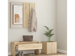 Conjunto de muebles de recibidor de madera de ingeniería de roble Sonoma