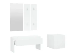 Conjunto de muebles de recibidor de madera de ingeniería blanca