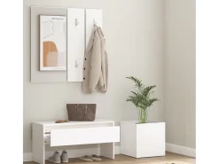 Conjunto de muebles de recibidor de madera de ingeniería blanca