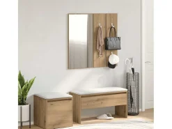 Conjunto de muebles de recibidor de madera de ingeniería de roble hecho a mano