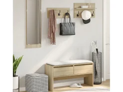 Conjunto de muebles de recibidor de 4 piezas en roble sonoma