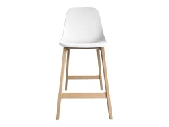 Conjunto de sillas de isla y bar de roble con asiento de plástico de 65cm ELIOS