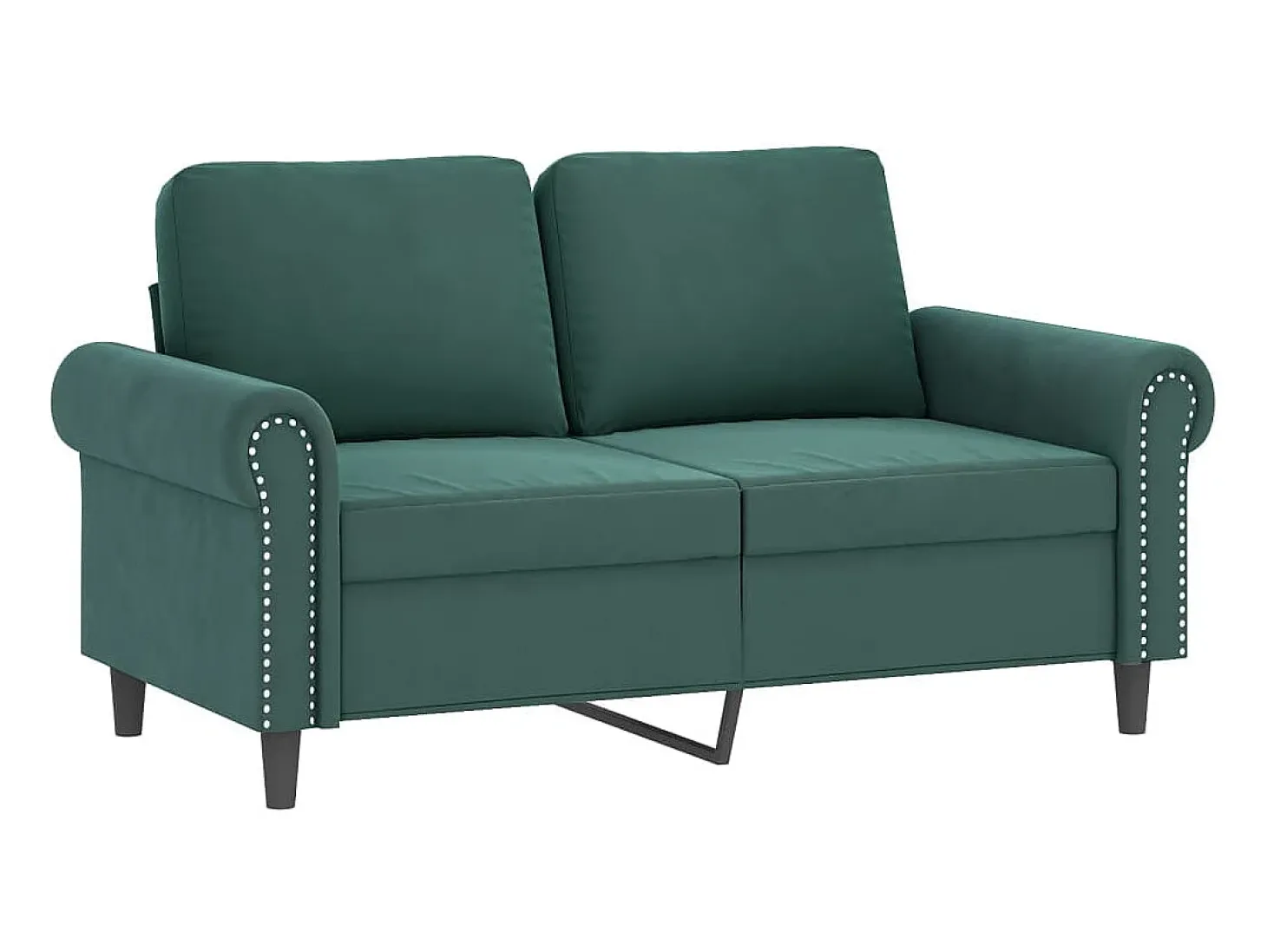 Conjunto de sofá de 2 piezas con cojines de terciopelo verde oscuro
