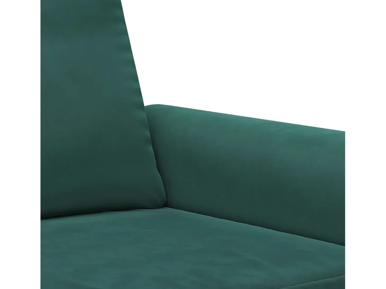 Conjunto de sofá de 2 piezas con cojines de terciopelo verde oscuro