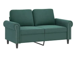 Conjunto de sofá de 2 piezas con cojines de terciopelo verde oscuro