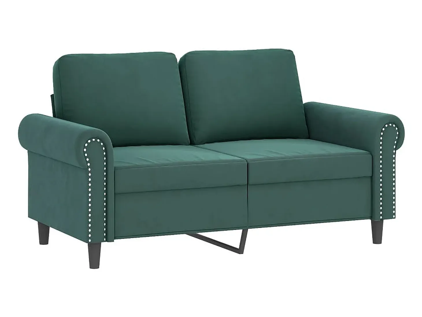 Conjunto de sofá de 2 piezas con cojines de terciopelo verde oscuro