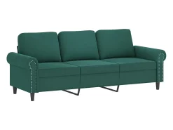 Conjunto de sofá de 2 piezas con cojines de terciopelo verde oscuro