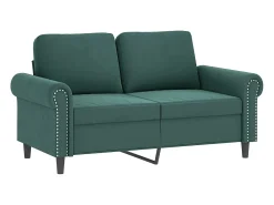 Conjunto de sofá de 3 piezas con cojines Terciopelo Verde Oscuro