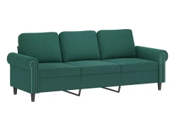 Conjunto de sofá de 3 piezas con cojines Terciopelo Verde Oscuro