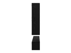 Conjunto de soporte para TV de 8 piezas de madera de ingeniería de roble negro