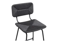Conjunto de taburetes de bar e isla de metal con asiento de ratán 65cm TIDRA
