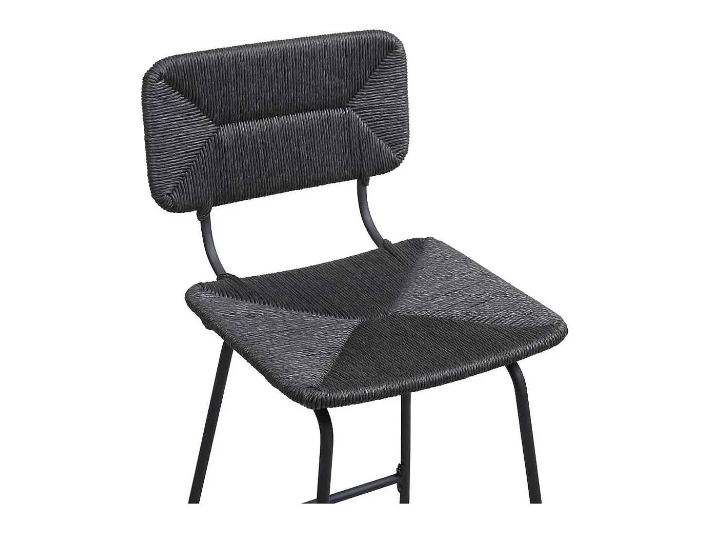 Conjunto de taburetes de bar e isla de metal con asiento de ratán 65cm TIDRA
