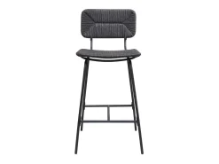 Conjunto de taburetes de bar e isla de metal con asiento de ratán 65cm TIDRA