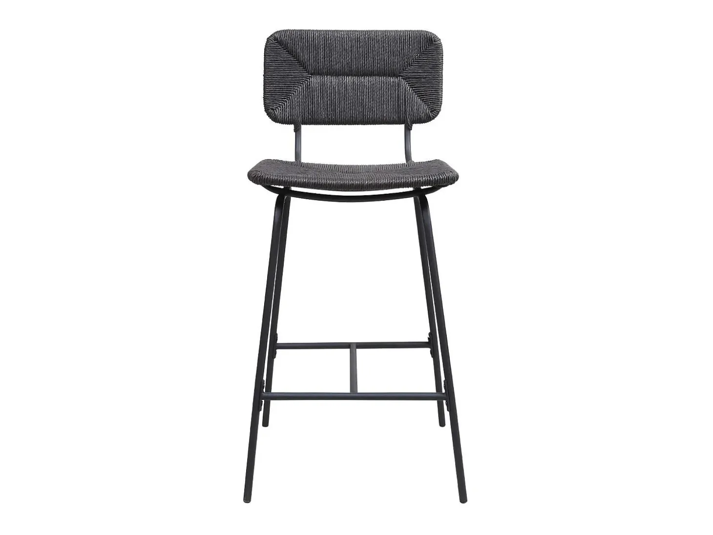 Conjunto de taburetes de bar e isla de metal con asiento de ratán 65cm TIDRA