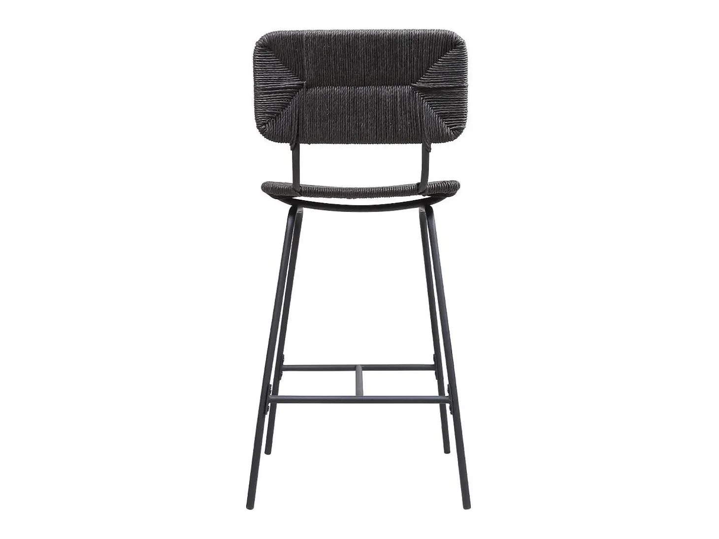 Conjunto de taburetes de bar e isla de metal con asiento de ratán 65cm TIDRA