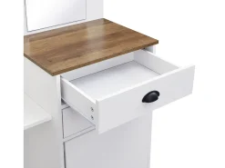Conjunto de vestidor de entrada 110.5x38x191 cm - con espejo y ganchos - 2 cajones y 1 puerta - con paragüero - Blanco