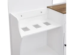 Conjunto de vestidor de entrada 110.5x38x191 cm - con espejo y ganchos - 2 cajones y 1 puerta - con paragüero - Blanco