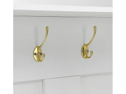 Conjunto de vestidor de entrada 75x35x195 cm - con mueble para zapatos y ganchos - con estantes - Blanco