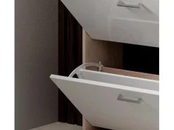 Conjunto recibidor para Entrada Pasillo en Sonoma y Blanco con LED 105x24x89cm Paola