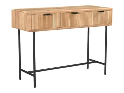 Consola 3 cajones de madera de acacia y metal negro - Natural claro - ALEVIA