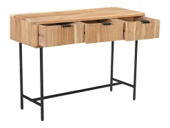 Consola 3 cajones de madera de acacia y metal negro - Natural claro - ALEVIA