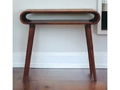Consola Amaya estilo nórdico Artisan Furniture, 1 estante abierto, marrón oscuro