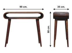 Consola Amaya estilo nórdico Artisan Furniture, 1 estante abierto, marrón oscuro