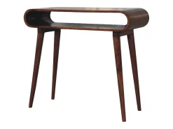 Consola Amaya estilo nórdico Artisan Furniture, 1 estante abierto, marrón oscuro