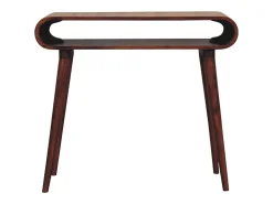Consola Amaya estilo nórdico Artisan Furniture, 1 estante abierto, marrón oscuro