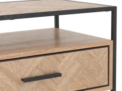 Consola Billy en zigzag de madera clara 2 cajones L 120 cm