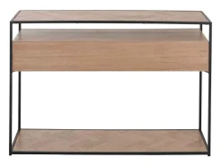 Consola Billy en zigzag de madera clara 2 cajones L 120 cm