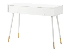 Consola con 2 cajones - Patas de metal - Blanco y dorado